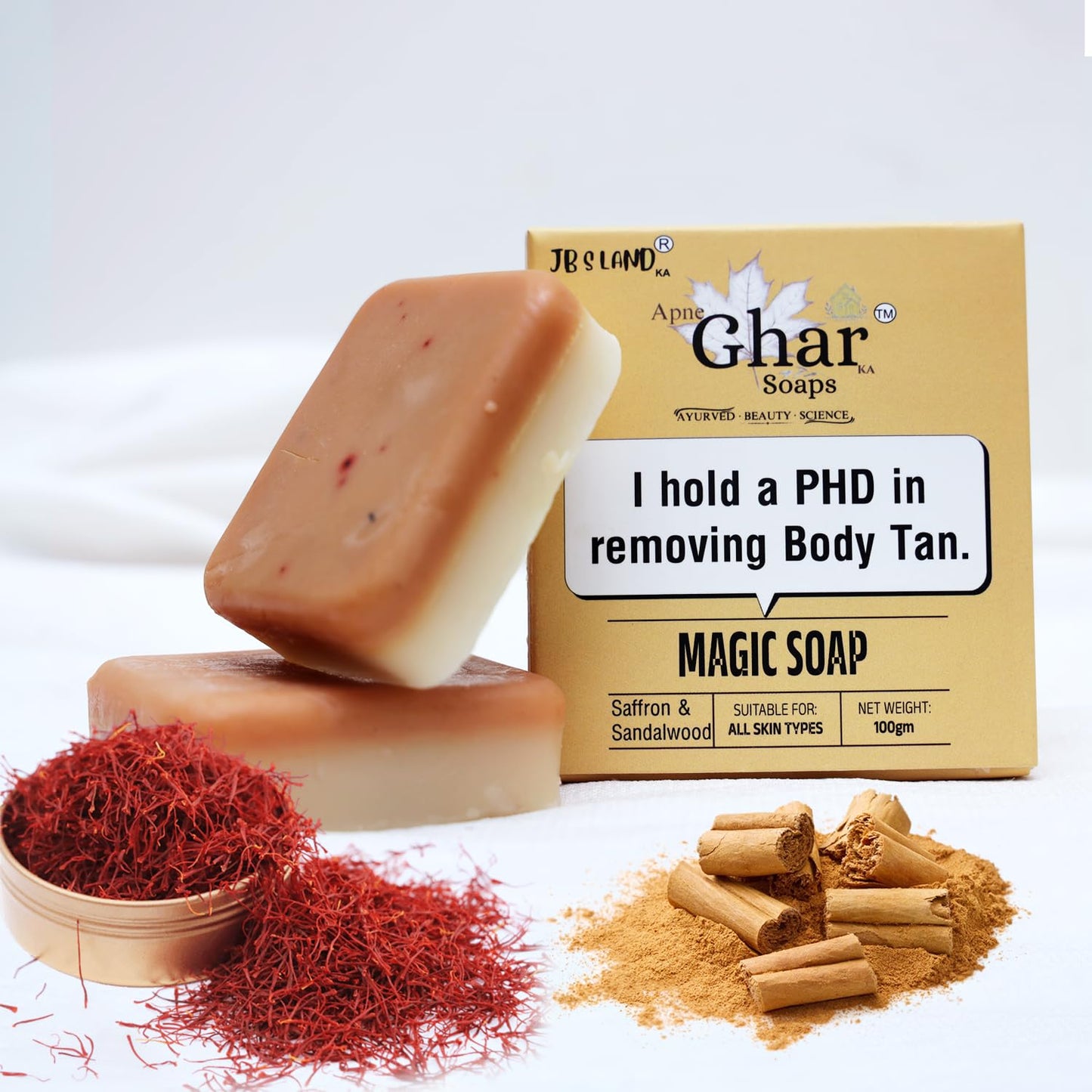 Sandalwood & Saffron Bath Soap | Paraben Free | 100g Pack