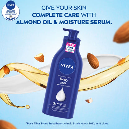 NIVEA Nourishing Body Milk Lotion 600ml 48H Moisture Almond Oil