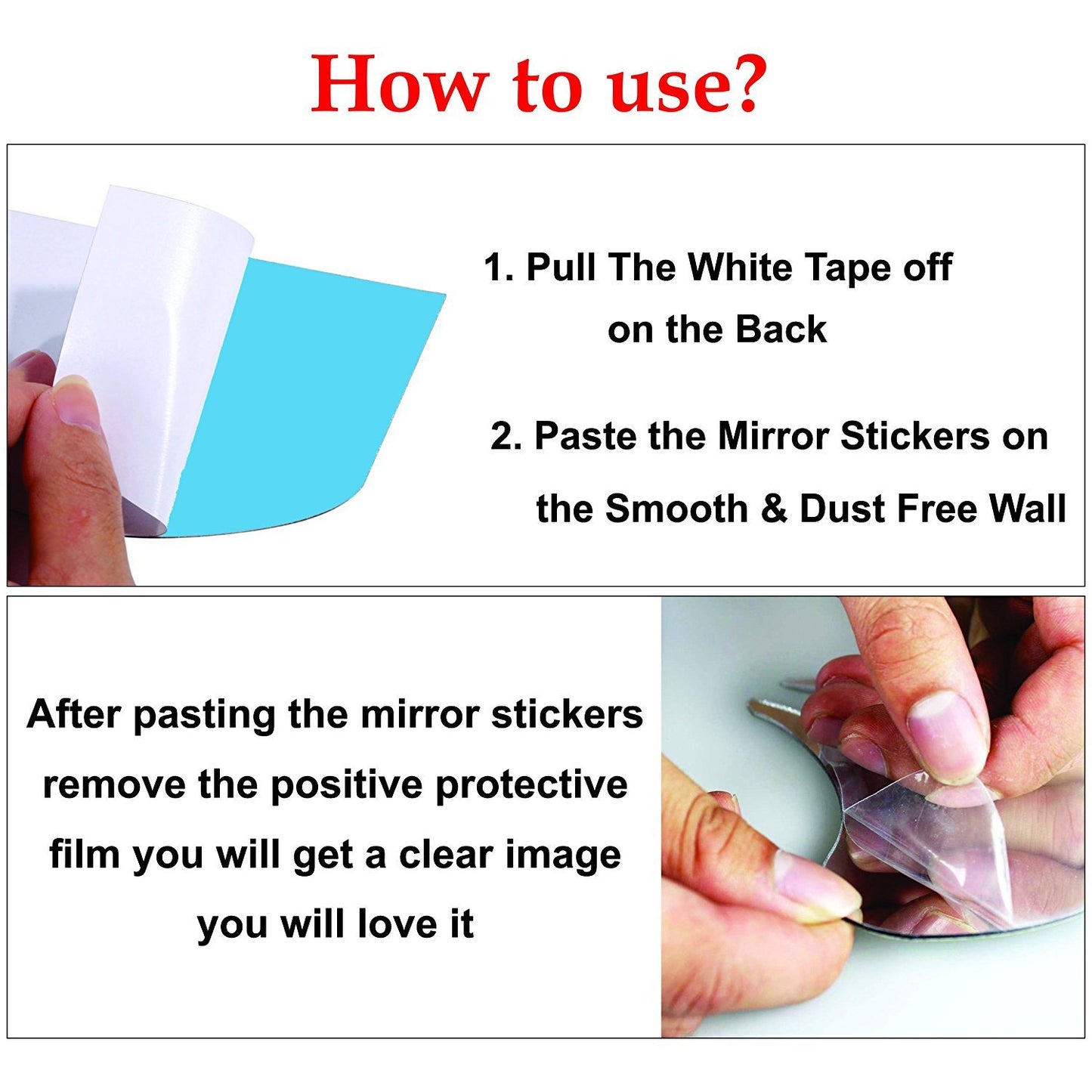 Decorative Wall Mirror Stickers - 4 Inch Silver Acrylic - Set of 30 - Self-Adhesive for Smooth Surfaces