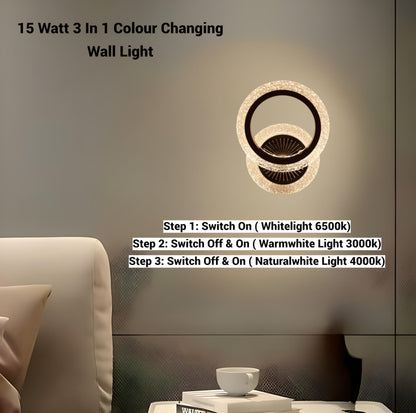 Wall Lamp with Colour Changing Function - Acrylic Crystal - Black - Adjustable Lighting