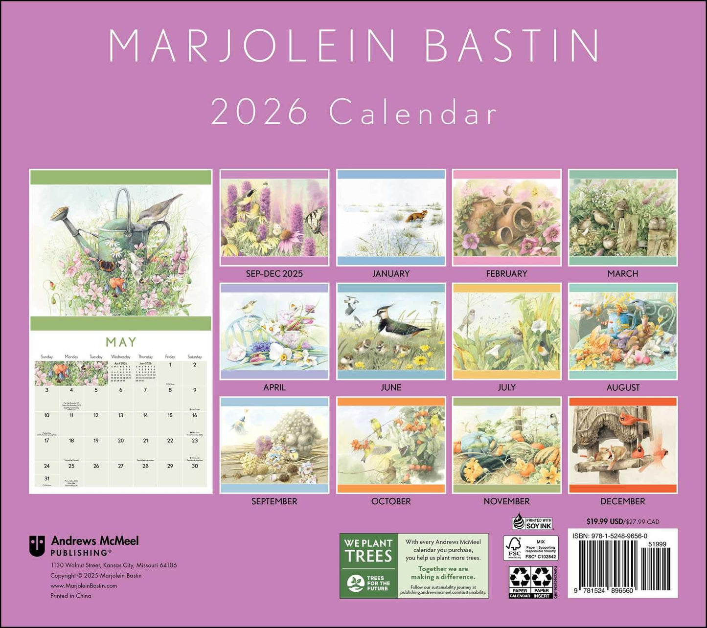 Marjolein Bastin Nature's Inspiration 2026 Deluxe Wall with Print