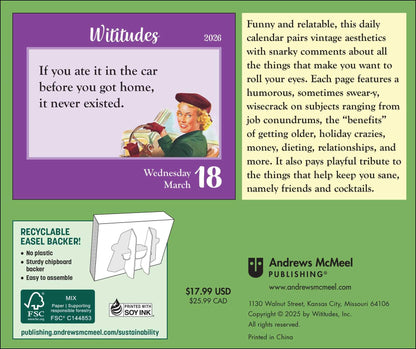 Wititudes 2026 Day-to-Day Calendar: Some Things Are Best Said with an Eye Roll 