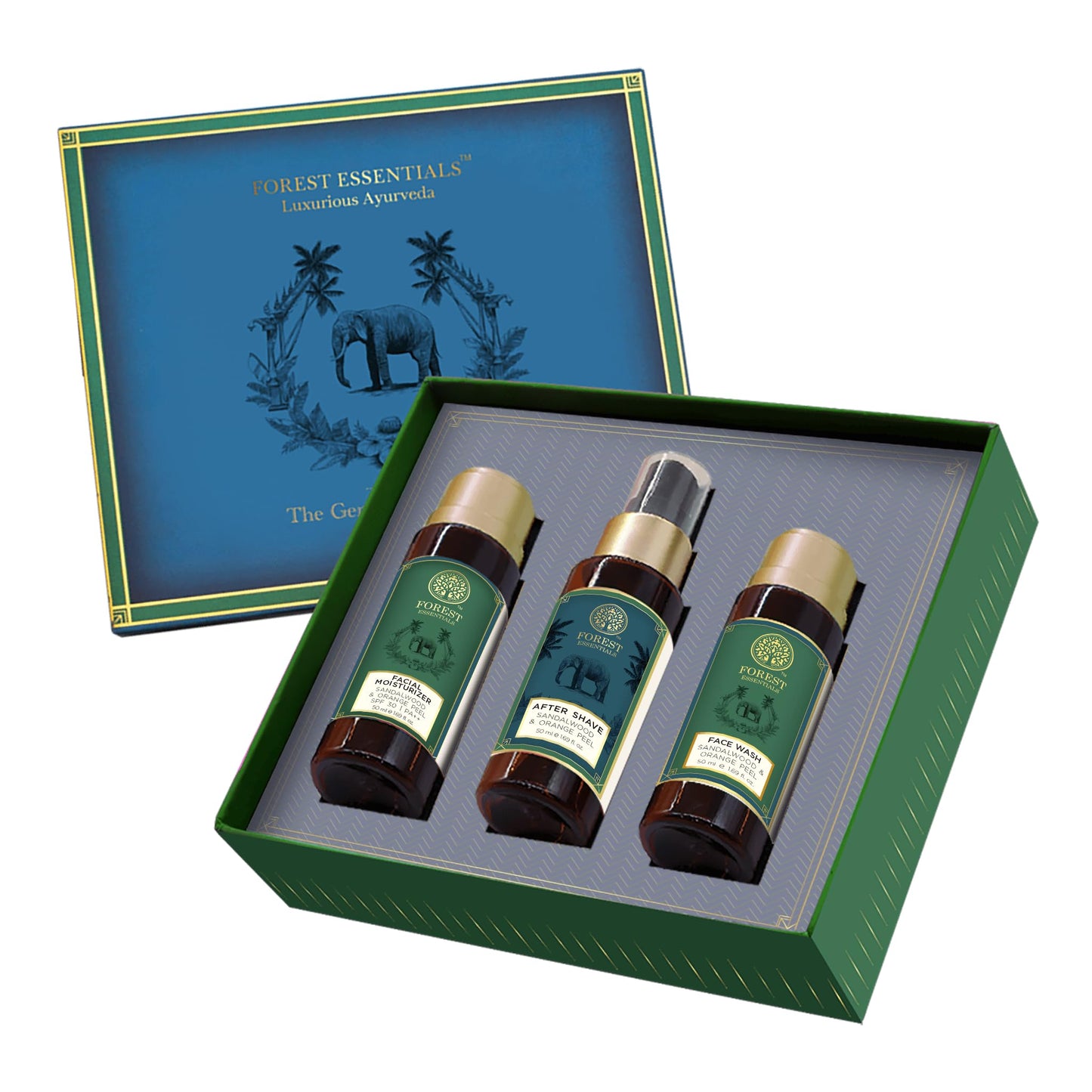 Sandalwood & Orange Peel Men's 3-Piece Gift Set: Face Wash & Moisturizer