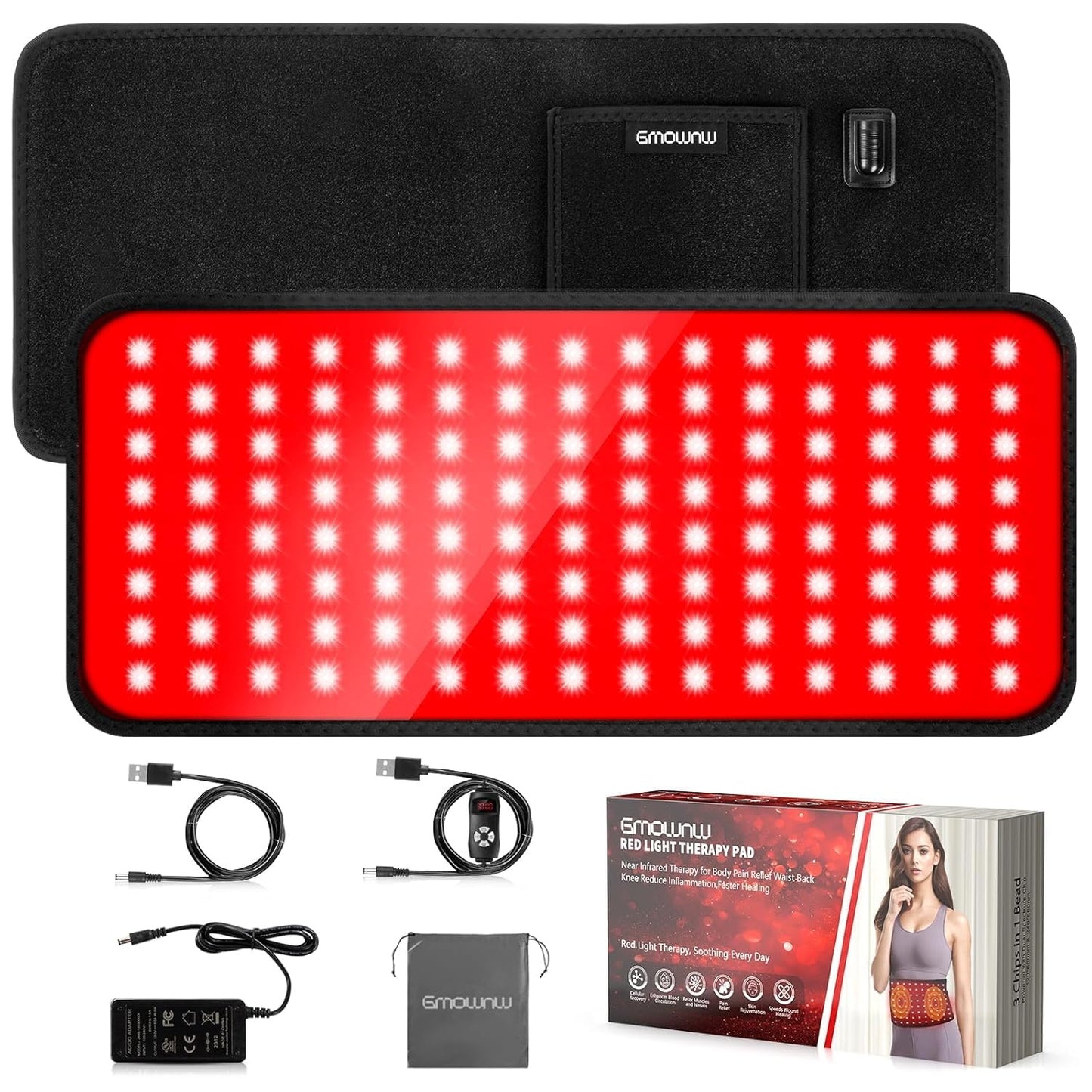 Red Light Therapy Band – 660nm Red & 850nm Near Infrared LED Adjustable Therapy Wrap for Muscle Recovery, Joint Comfort & Skin Wellness