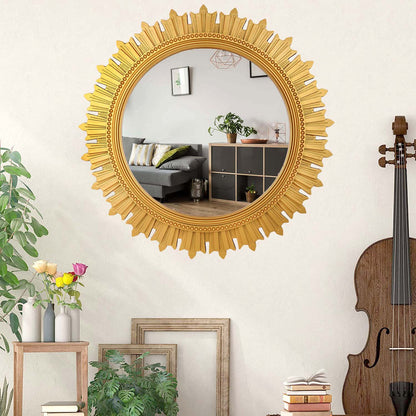 EFINITO Sunburst Wall Mirror, Decorative Framed Mirror for Bathroom, Bedroom, Living Room & Vanity (17 Inch)