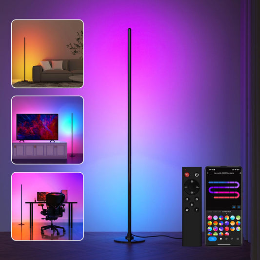 LED Floor Lamp with RGB Lighting, Aluminium Alloy, Modern Design for Living Room
