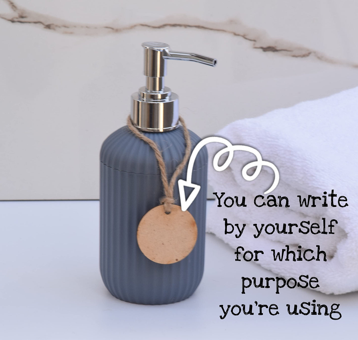 Soap Dispenser - Refillable PVC with Metallic Grey Finish - 300 ML