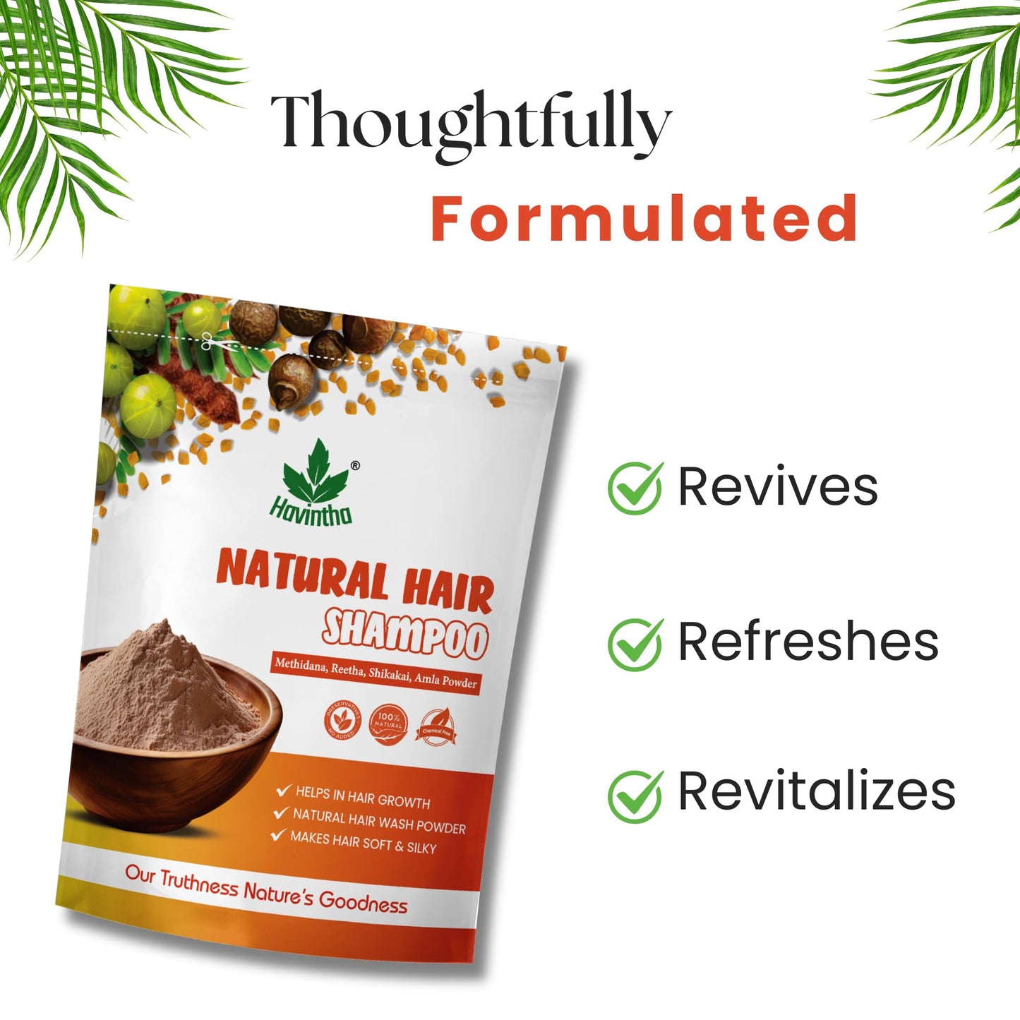 Natural Herbal Shampoo for All Hair Types - 227gm