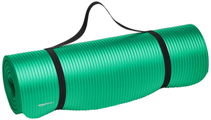 Extra Thick 13mm Yoga Mat with Carrying Strap - Green