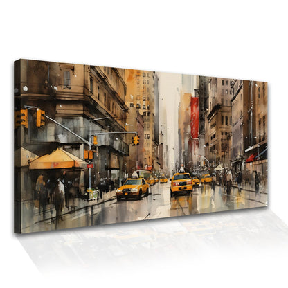 Canvas Painting - City and Landscapes - 24 x 48 Inches - Wrapped Cotton Canvas on Pine Wood