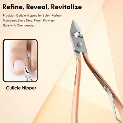 18-Piece Rose Gold Manicure Pedicure Kit for Men & Women