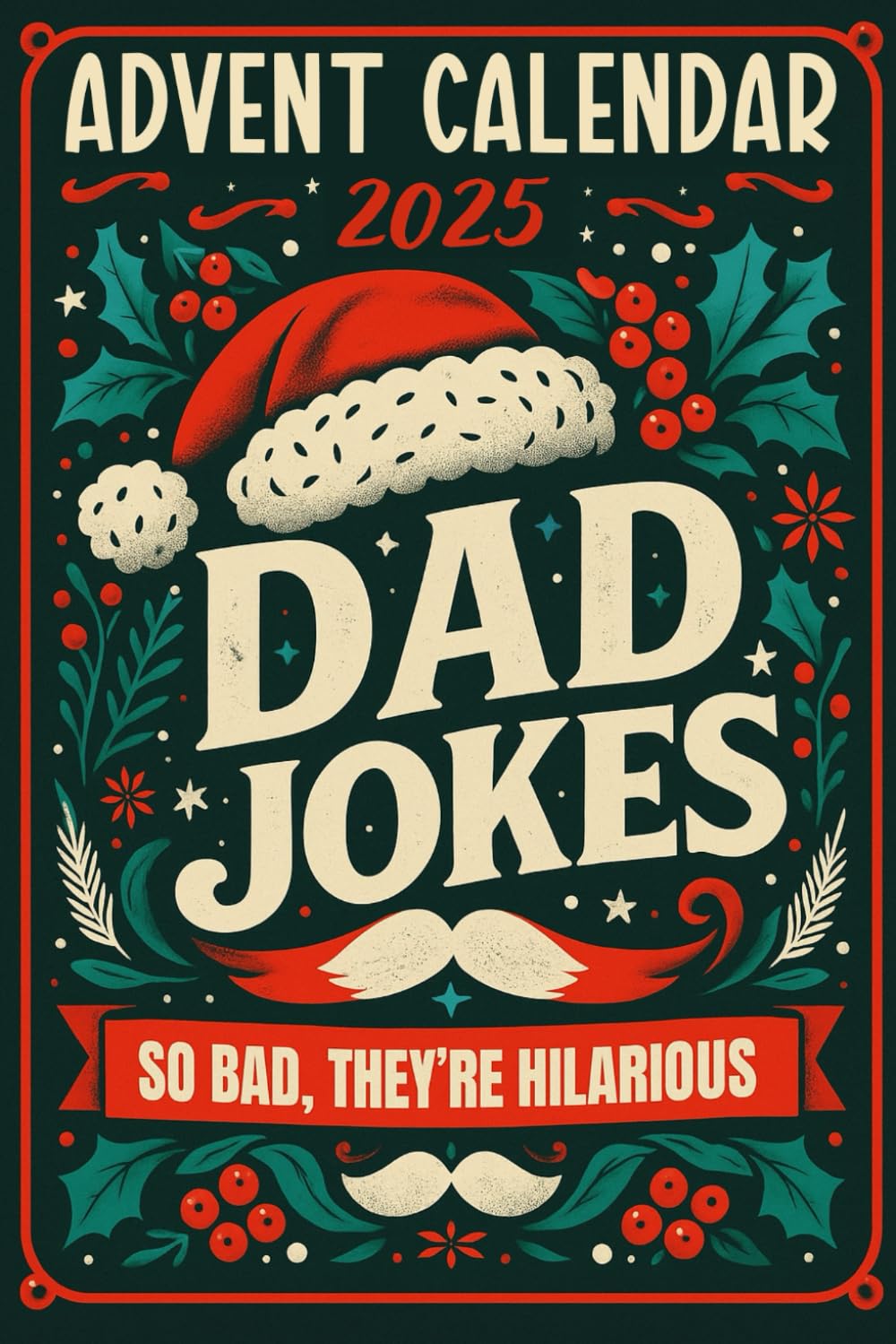 Advent Calendar 2025: Dad Jokes: 24 Days of Festive Fun for Adults, Family-Friendly Humor, Great Gift for Men and Women