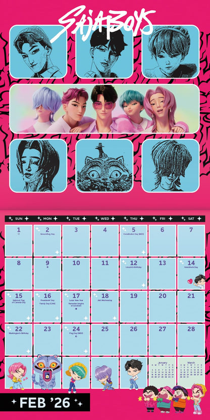 2026 Kpop Demon Hunters Wall Calendar 