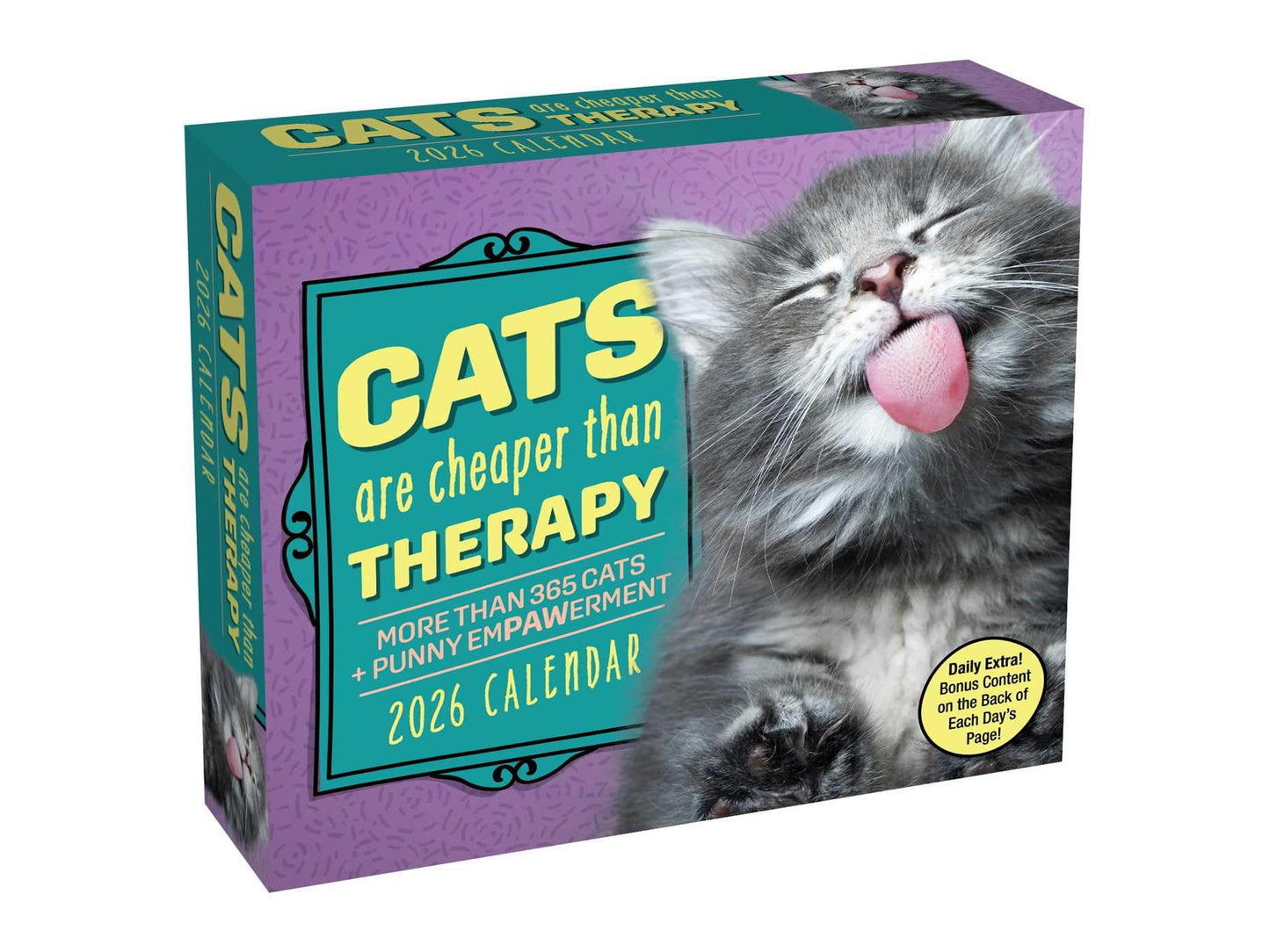 Cats Are Cheaper Than Therapy 2026 Day-to-Day Calendar: More Than 365 Cats 