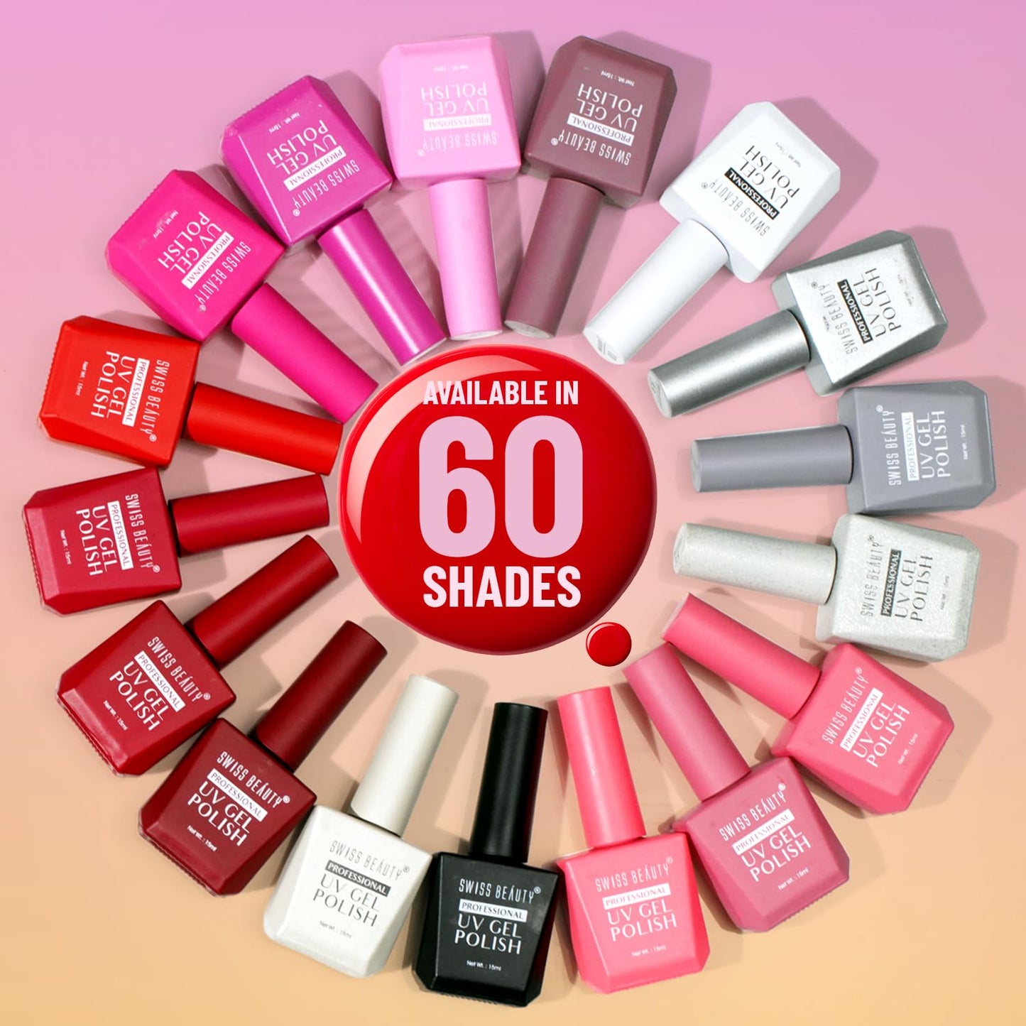 UV Gel Nail Polish 15ml - 21 Days Glossy, Quick Dry, Non-Chip