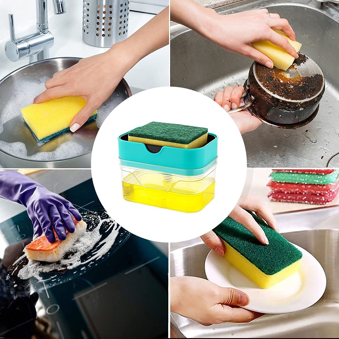 Soap Dispenser with Caddy - ABS Plastic - 12 x 12 x 9 cm - Multicolor