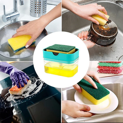 Soap Dispenser with Caddy - ABS Plastic - 12 x 12 x 9 cm - Multicolor
