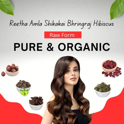 Herbal Hair Pack with Amla, Shikakai, Bhringraj & Hibiscus - 500g
