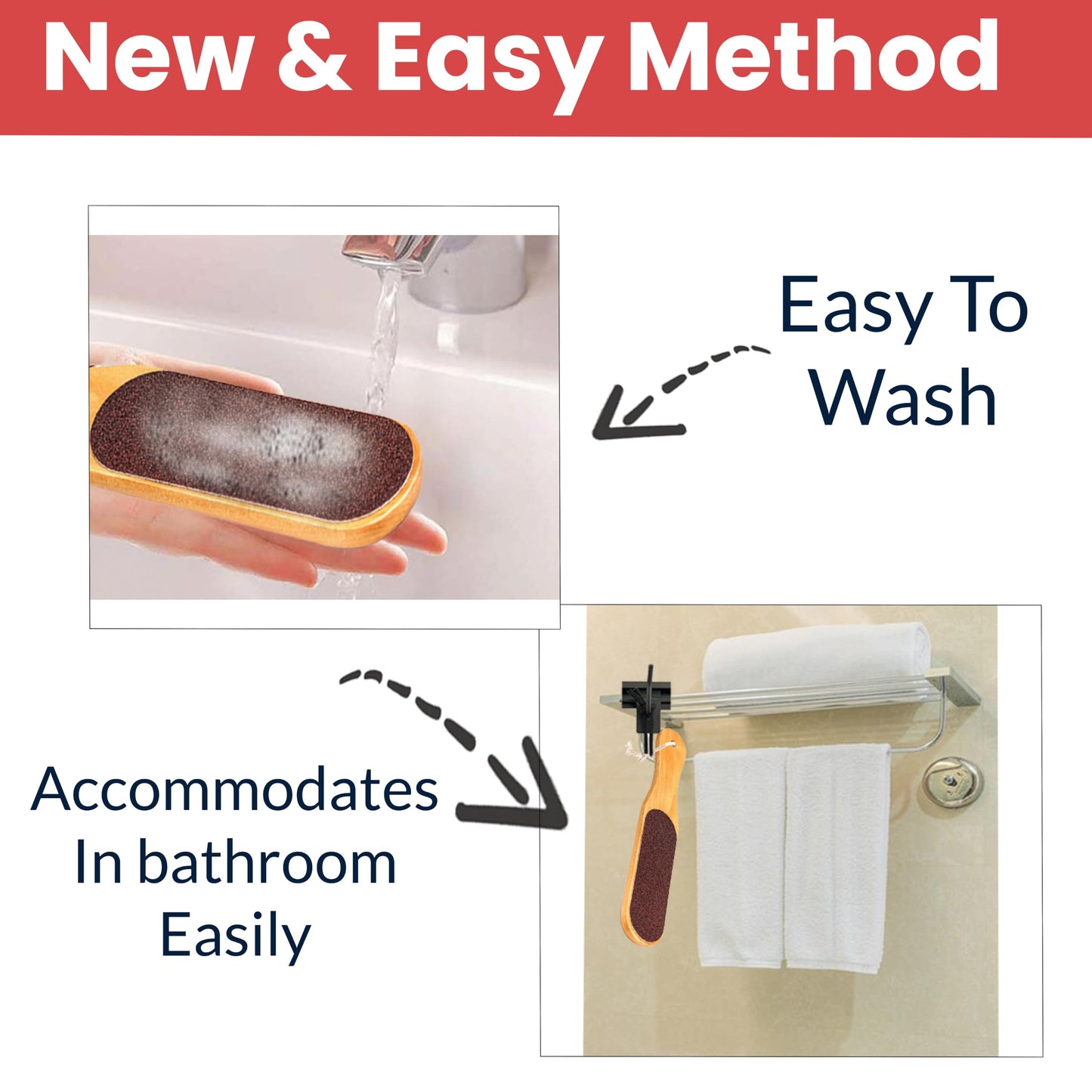 Double-Sided Foot File Scrubber | Callus Remover | Wooden Handle