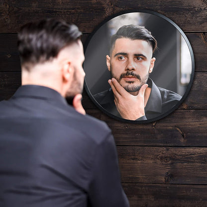 EFINITO Round Wall Mirror with Black Frame, Modern Decorative Mirror for Bathroom, Bedroom &amp; Living Room (12.6 Inch / 32 cm)