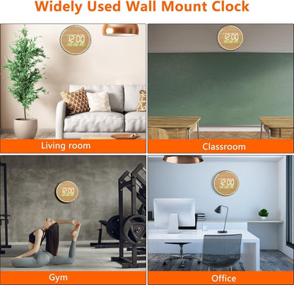 Digital Wall Clock with Remote Control – 10-Inch LED Display, Dual Alarm, Temperature & Humidity, Silent Design