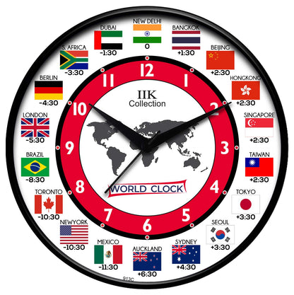 Designer 12-Inch Plastic Analog Round Wall Clock - 30 cm for Home, Kitchen, Office