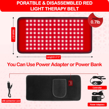 Red Light Therapy Wrap with Timer 660nm & 850nm for Body - Flexible & Hands-Free