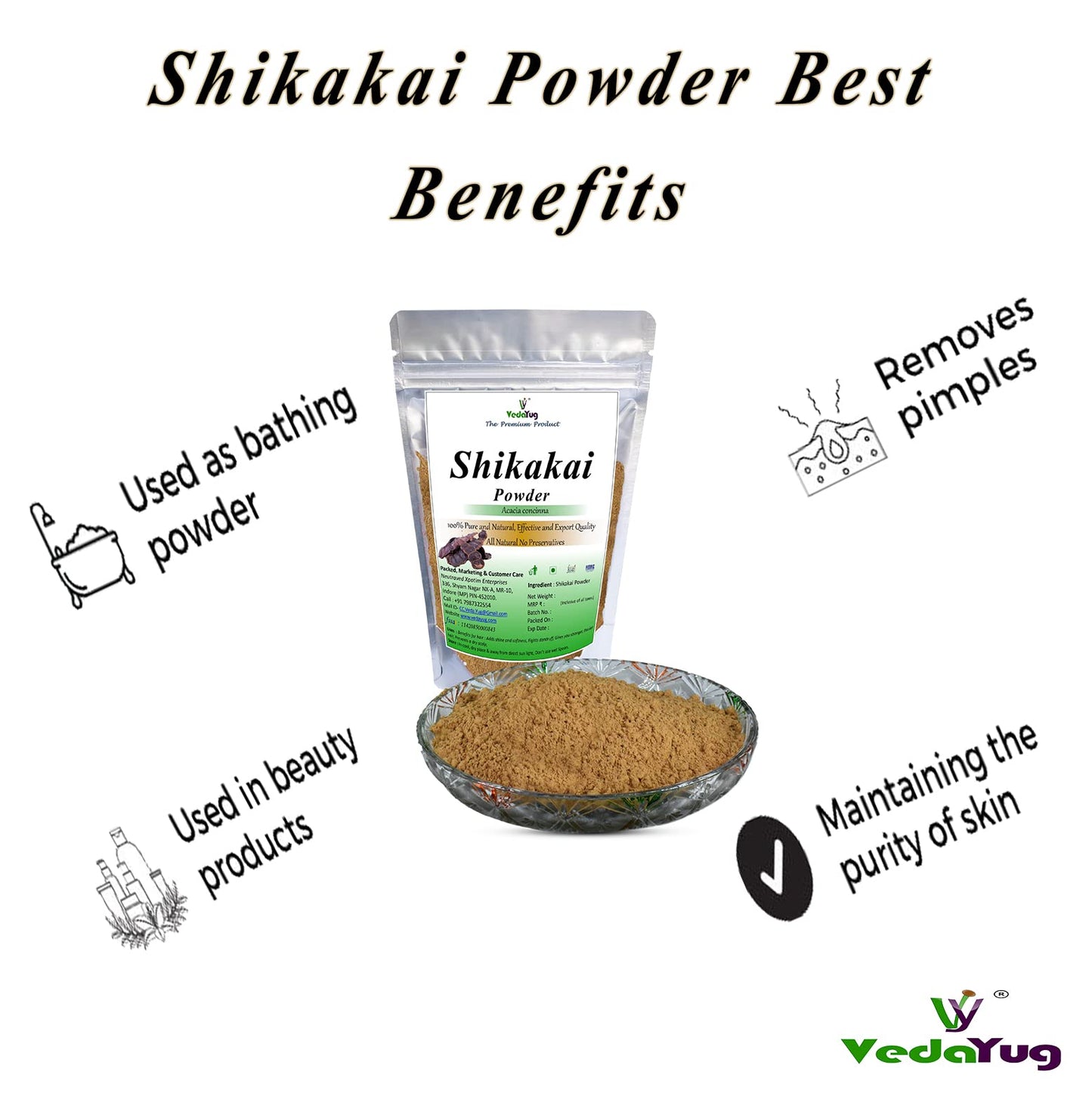 Herbal Hair Pack Combo - Amla, Reetha, Shikakai & Bhringraj Powder (Pack of 4, 100g each)