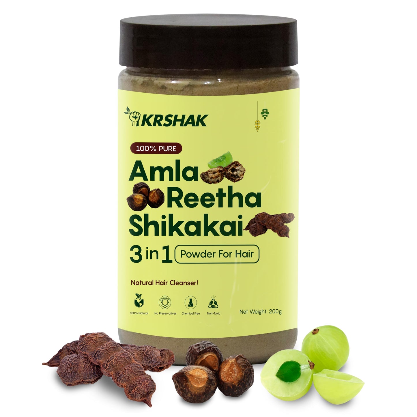 3-in-1 Natural Herbal Hair Cleanser - 200g Powder