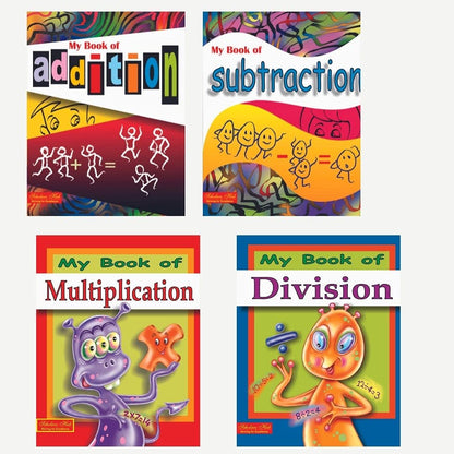 Scholars Hub Addition, Subtraction, Multiplication & Division Book For Kids Combo (Set Of 4 Books) | 192 Pages