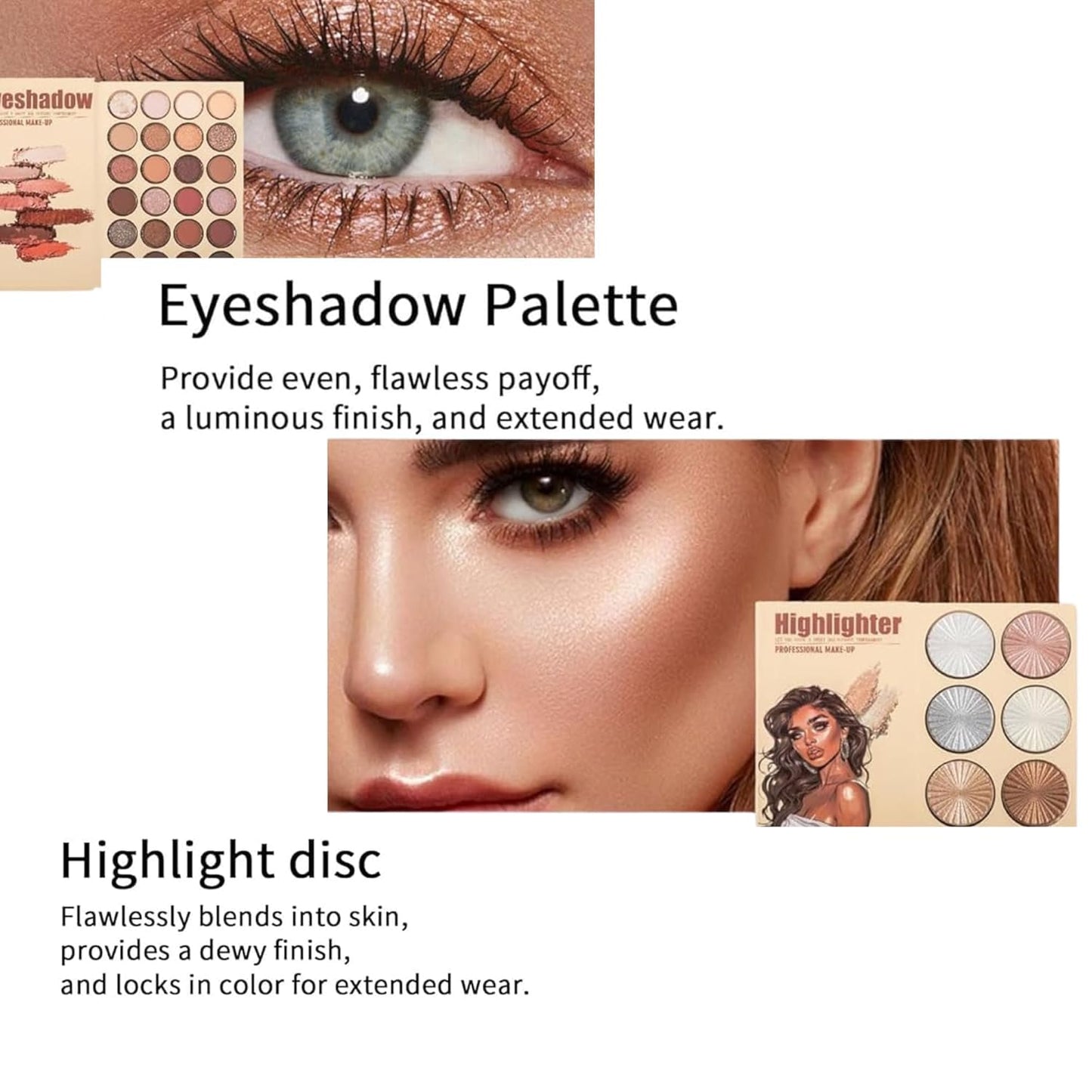 All-in-One Face Makeup Book Palette - Eyeshadow, Blush, Contour & More