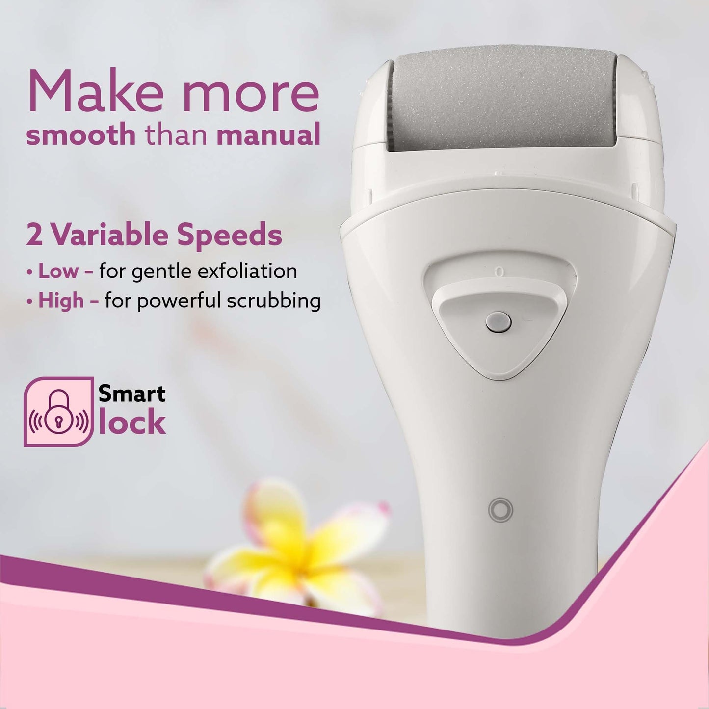 Rechargeable Callus Remover with 3 Rollers for Foot Care