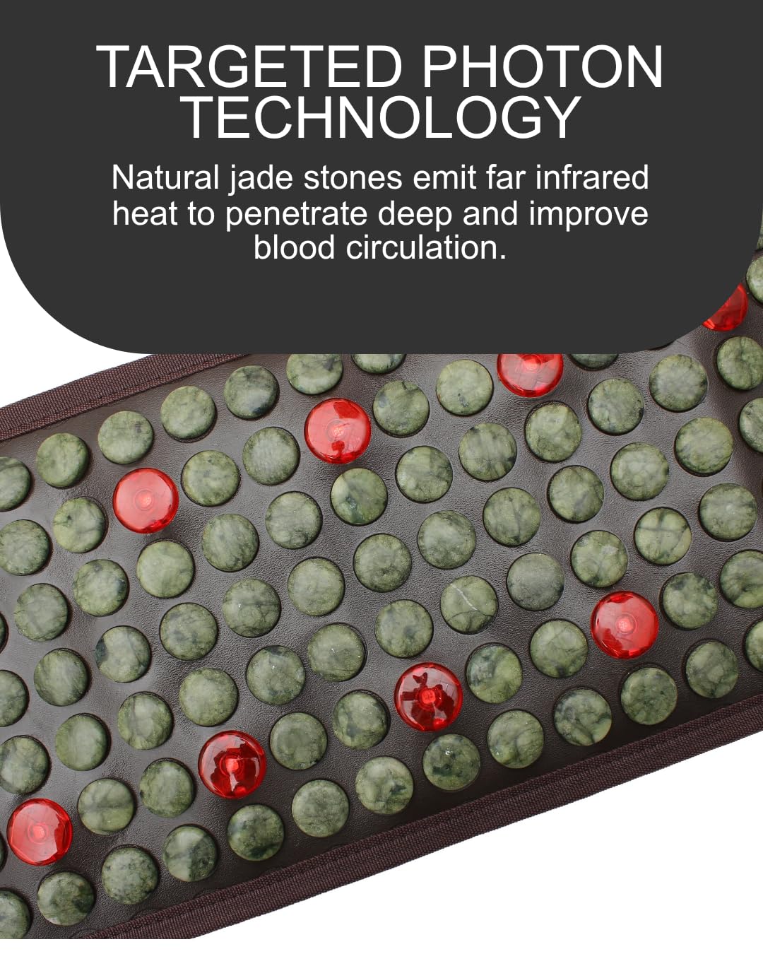 Red Light Therapy Belt with 12 LEDs, 660nm Wavelength, PU Leather, 150cm Size, Portable Design