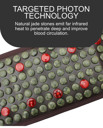 Red Light Therapy Belt with 12 LEDs, 660nm Wavelength, PU Leather, 150cm Size, Portable Design