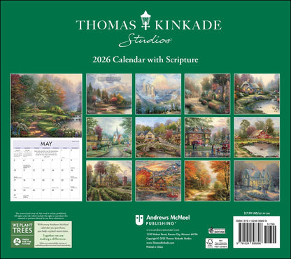 Thomas Kinkade Studios 2026 Deluxe Wall Calendar with Scripture