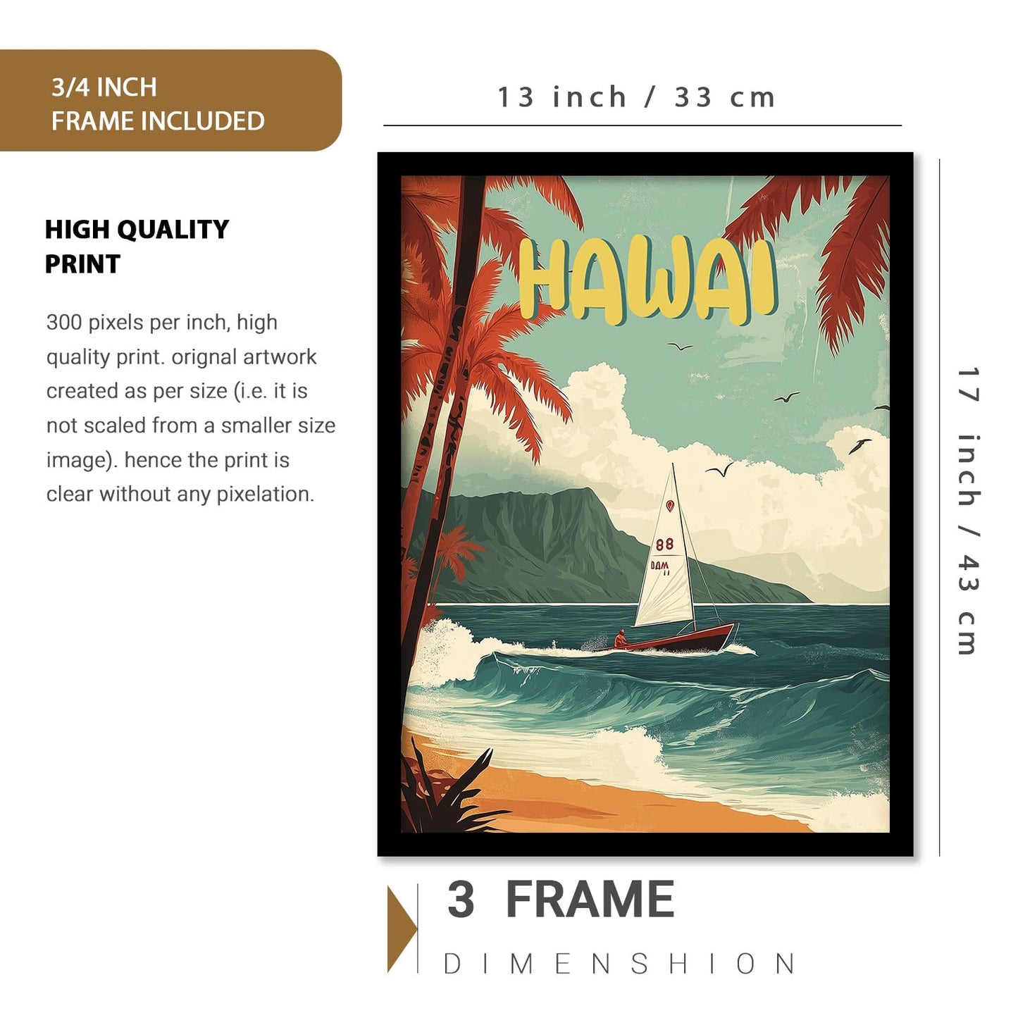 Wall Painting Set of 6 | Modern Framed Art | Engineered Wood | 10x13 inch | Rectangular Design