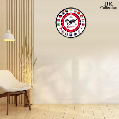 Designer 12-Inch Plastic Analog Round Wall Clock - 30 cm for Home, Kitchen, Office