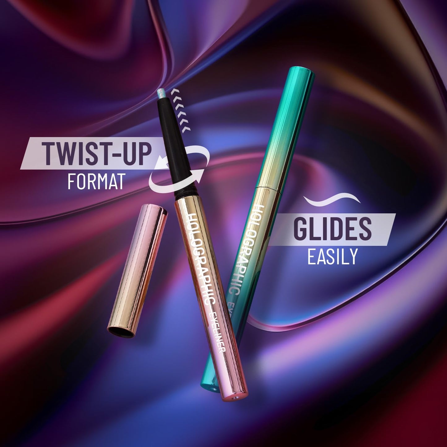 Holographic Shimmery Pencil Eyeliner - Waterproof, Long Lasting, Easy Application