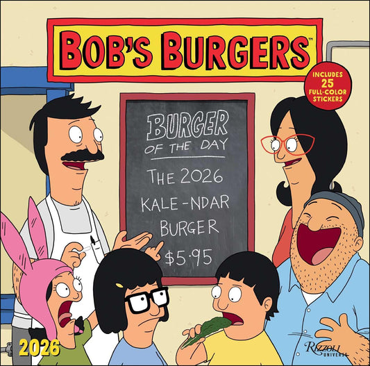 Bob's Burgers 2026 Wall Calendar (Includes Stickers) 