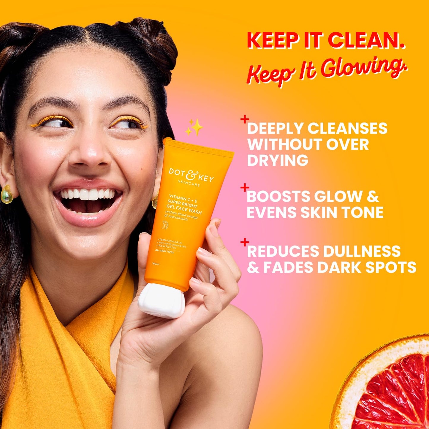 Vitamin C + E Super Bright Gel Face Wash for Glowing Skin
