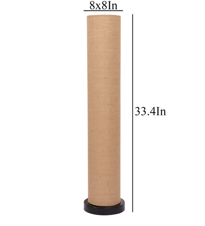 Jute Floor Lamp LED, Modern Iron Base, Beige Shade, Height 33 Inches