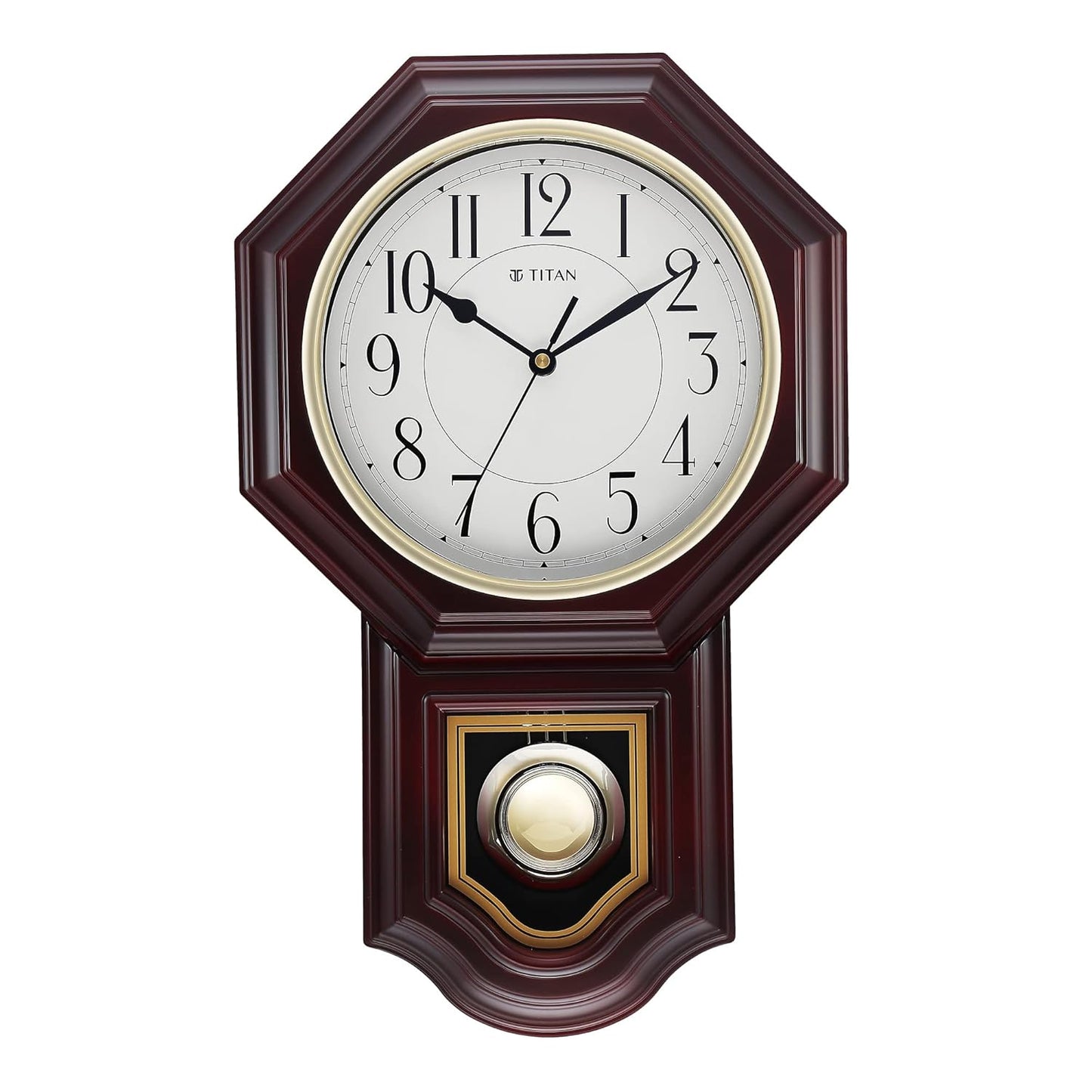 Classic Brown Pendulum Wall Clock with Westminster Chime – Large Analog Clock, 29.8 × 3.81 cm