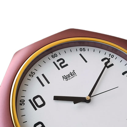 Ajanta Plastic Analog Wall Clock 25cm x 25cm Brown with Glass Face