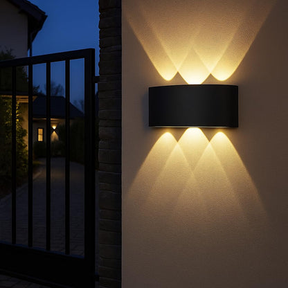 LED Wall Light Sconce Curved Design Black Die-Cast Aluminum 06 Watts Warm White