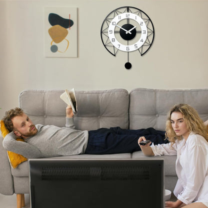 Metal Analog Wall Clock - 40 cm - Oversized Design for Living Room, Office, Kitchen