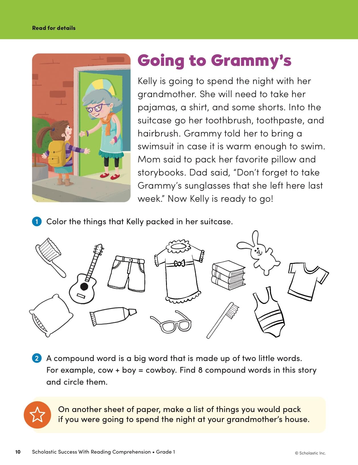 Scholastic Success with Reading Comprehension Grade 1 Workbook