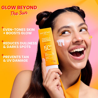 Vitamin C + E Super Bright Sunscreen SPF 50 - Water-Light, Non-Sticky, All Skin Types
