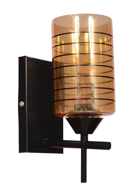Wall Lamp Minimalist Modern Design Black Line Metal with White Glass - Size as per Images