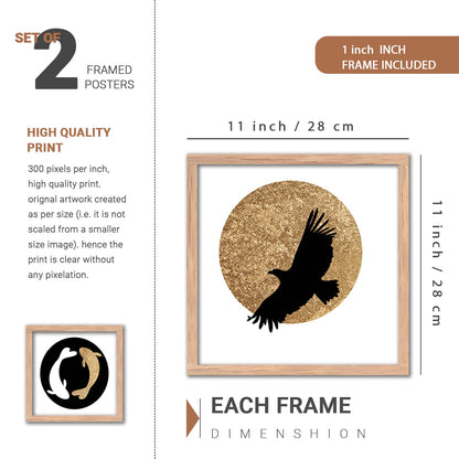 Wall Painting Abstract Art Set of 4 Framed 12 x 12 inch Engineered Wood for Living Room Bedroom