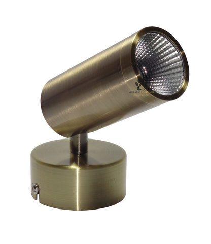 LED Spotlight Wall Light 3 Watts Antique Brass Finish 10.4cm